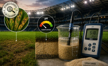 Agronomy Case Files #1: Rootzone Acidification, Turf Growth Decline and Leaf Spot Development in an Elite Football Stadium Bandeau affaires classées de l'agronomie #1